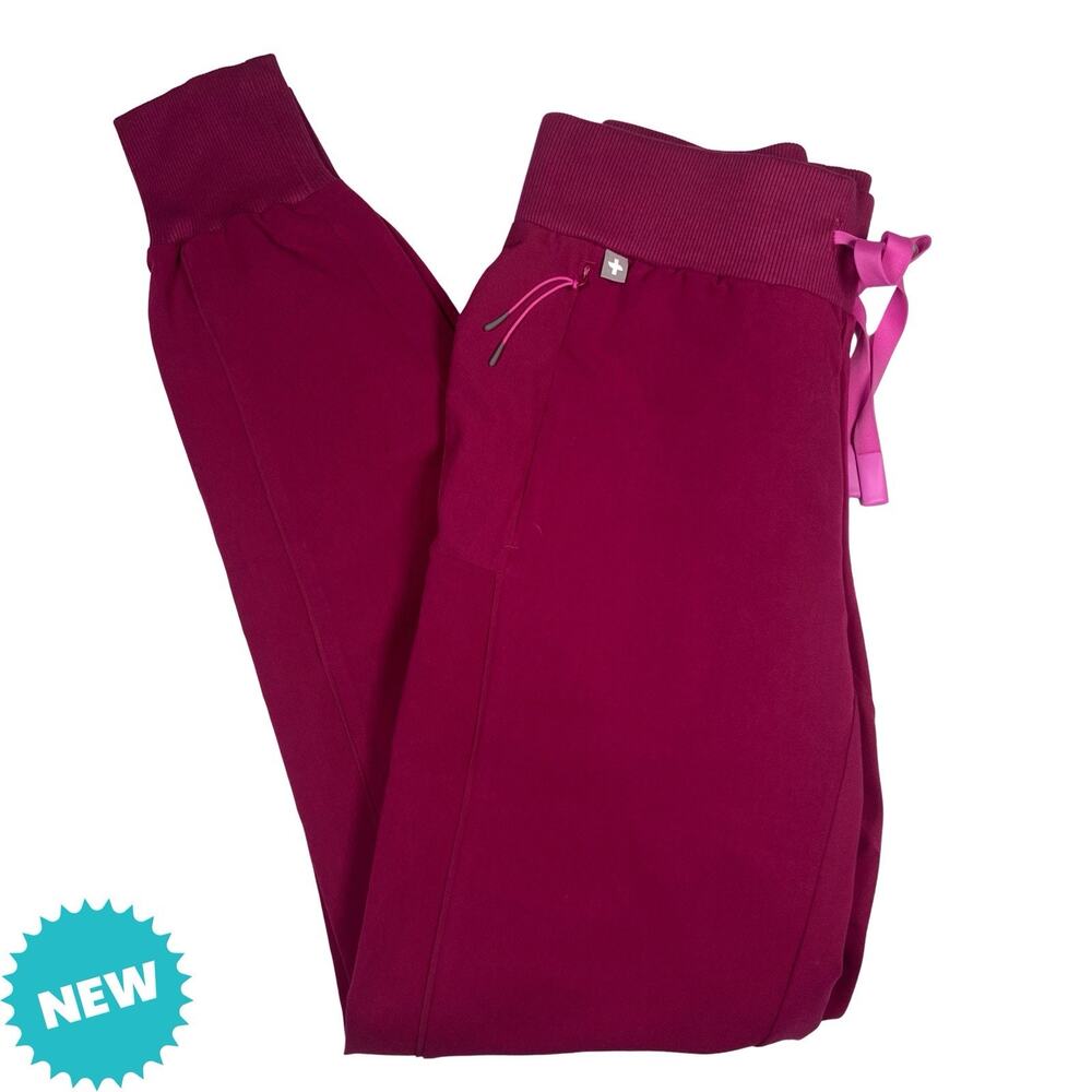 Figs Scrub Pants Women's XXS Tall Boston Slim Jogger NWOT Medical Dark Pink
